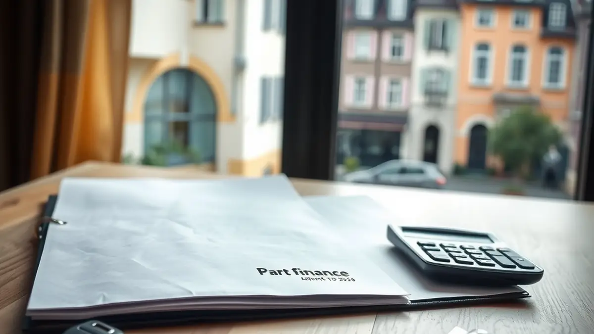 Dossier fermé, calculatrice, clés de voiture et pièces en euros sur une table